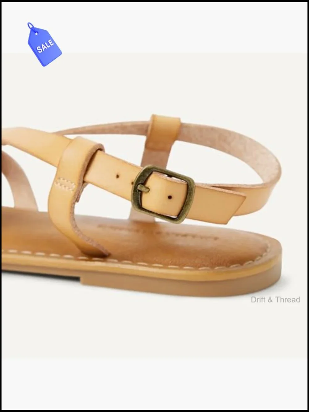 Strappy Slide Sandals with Padded Insole Adjustable Ankle Strap Faux Leather